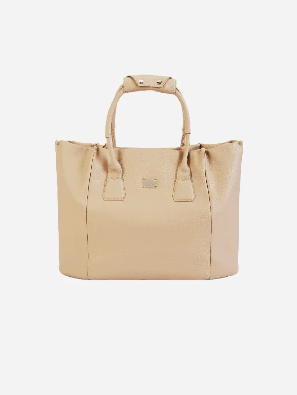 Angel Extra Large Vegan Leather Shopper Bag | Beige