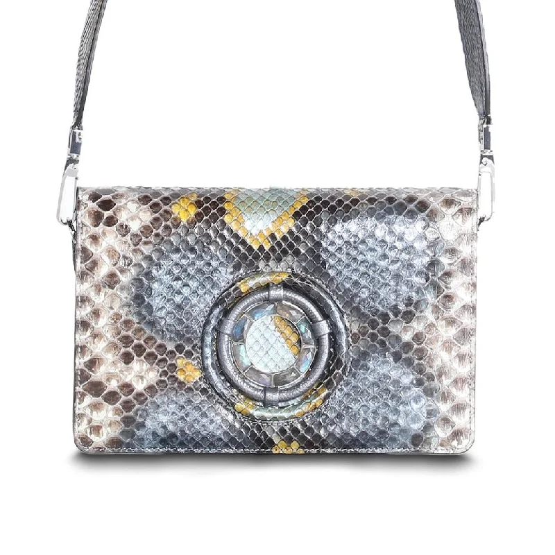 Anna Convertible Crossbody, Denim Multi-Color, Labradorite Gemstones