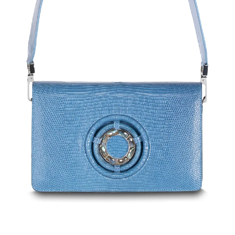 Anna Convertible Crossbody, Delft Blue Lizard, Labradorite