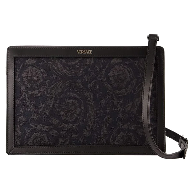 Athena Purse - Versace - Leather - Black