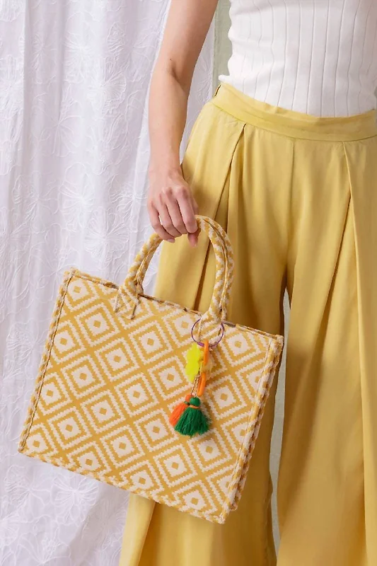 Aztec Tote Bag In Yellow