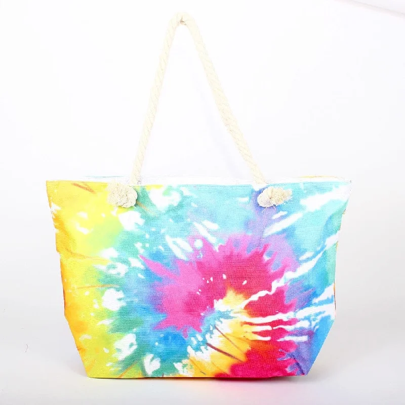 B806 Multi Color Tie Dye Beach Tote Bag