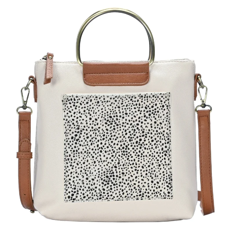 BGA3823-2 Dalmatian Dot Crossbody Tote Bag