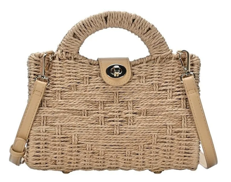 BGA5126 Stylish Straw Satchel Tote Bag