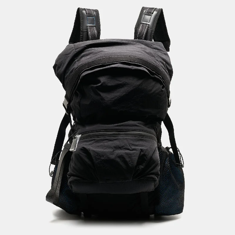 Bottega Veneta Black/blue Nylon Trekking Backpack