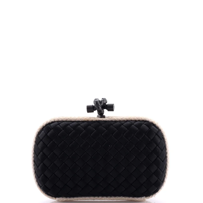 Box Knot Clutch Intrecciato Satin Small