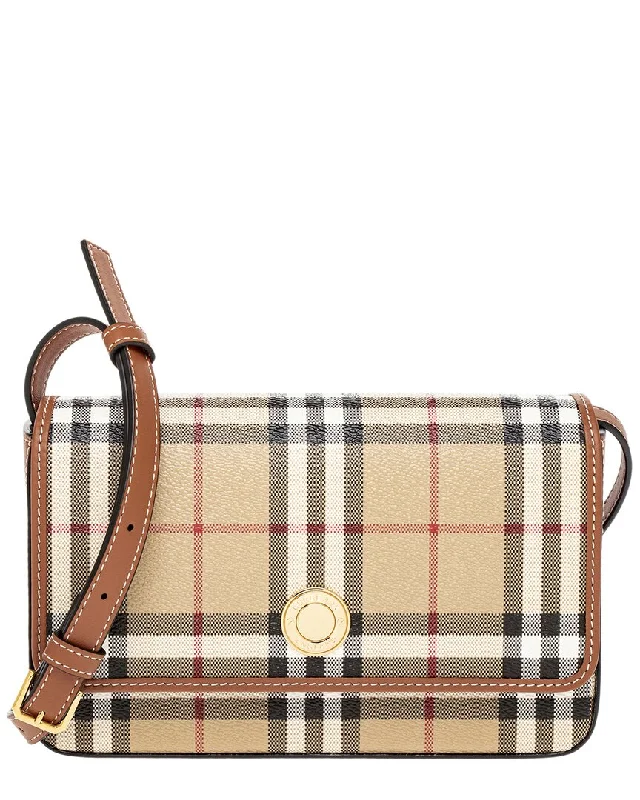 Burberry Hampshire E-Canvas & Leather Shoulder Bag