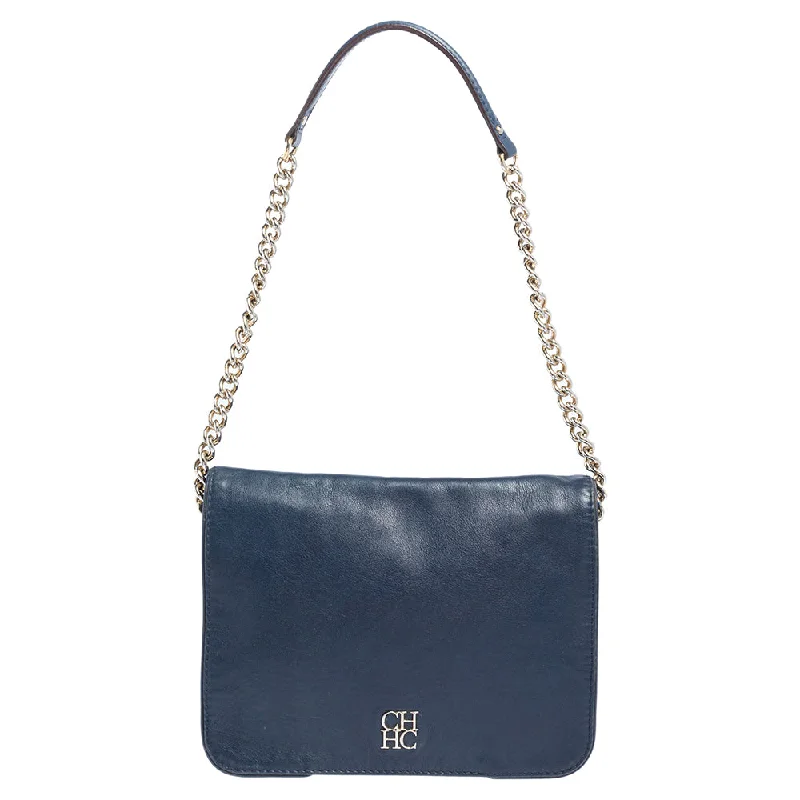 Carolina Herrera Leather New Baltazar Flap Shoulder Bag