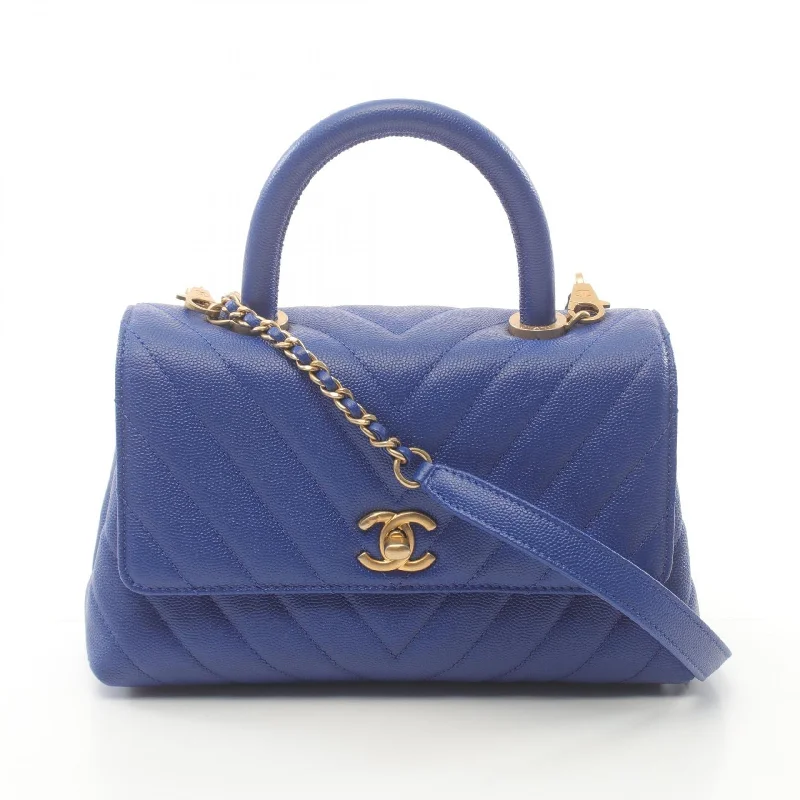 Chanel Coco Handle V-Stitch Leather Handbag