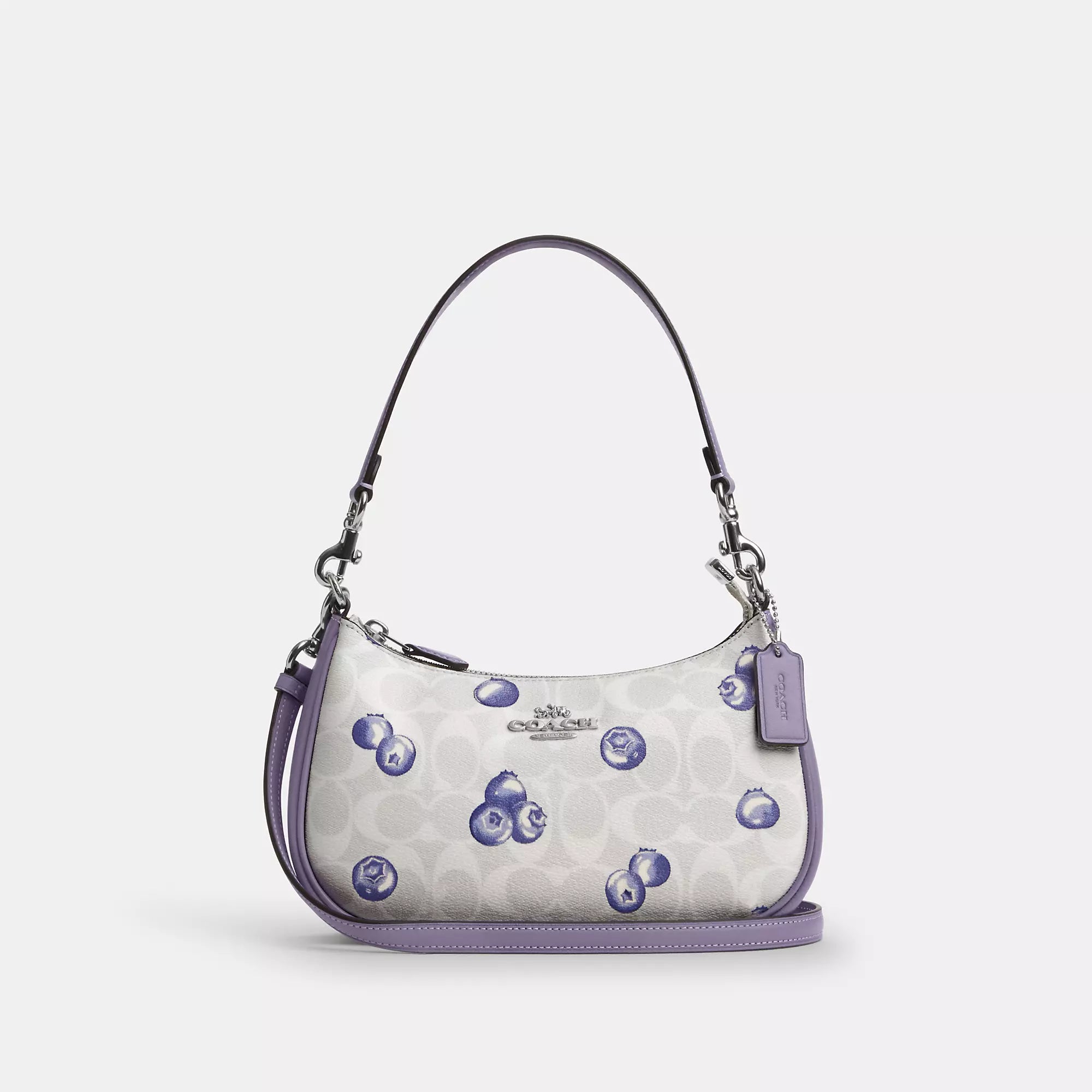 Coach Outlet Teri Shoulder Bag In Signature Canvas With Blueberry Print