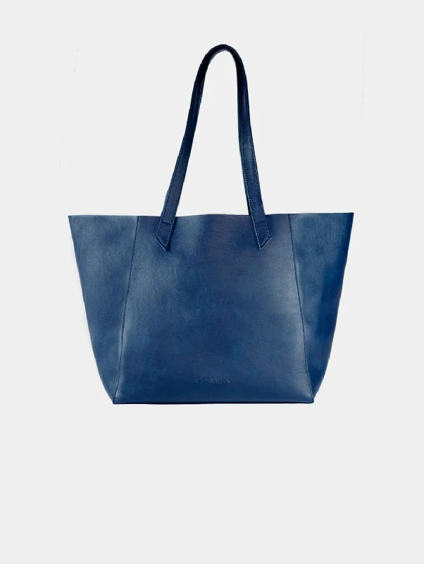 Totissimo Foldable Vegan Leather Tote Bag | Blue