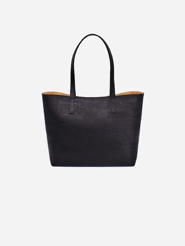 Zeta Cork Vegan Tote Bag | Black