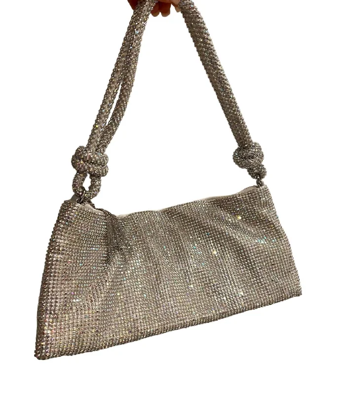 Diana Diamond Shoulder Purse In Silver