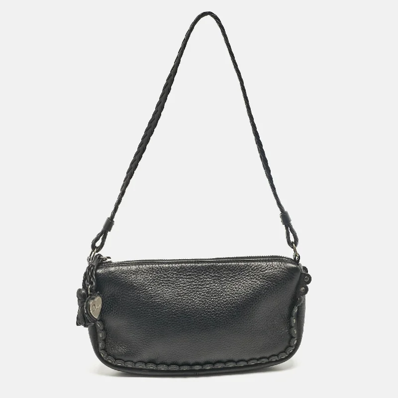 Dior Black Leather Ethnic Clutch Bag