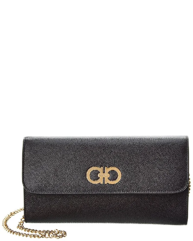 Ferragamo Gancini Leather Chain Shoulder Bag