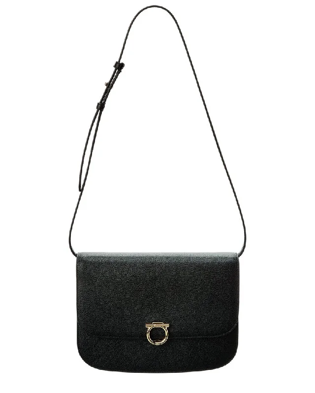 Ferragamo Gancini Leather Shoulder Bag