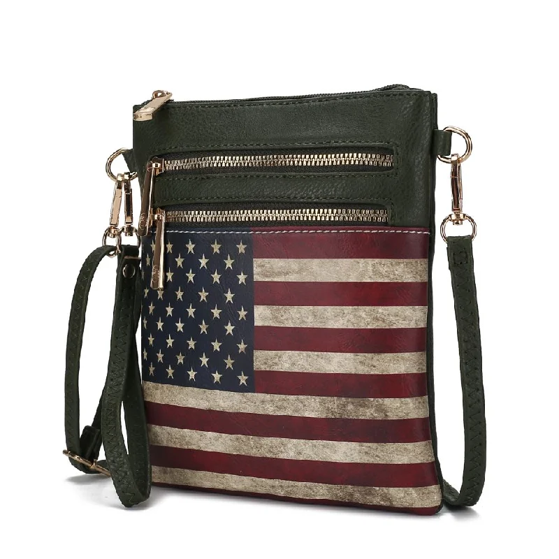 Genesis Printed Flag Vegan Leather Women’s Crossbody Bag