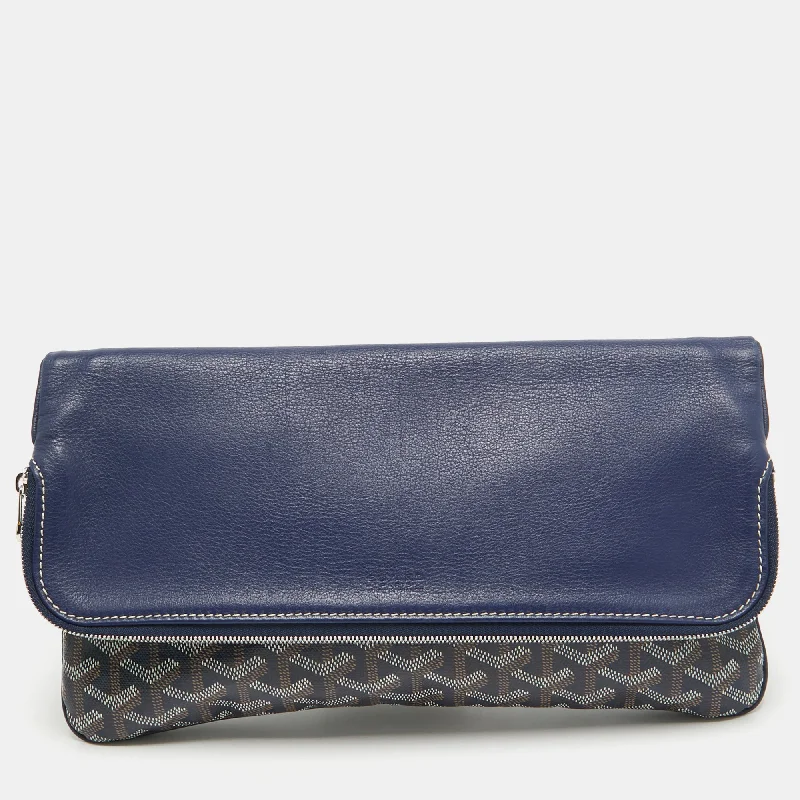 Goyard Blue Goyardine Coated Canvas Sainte Marie Clutch