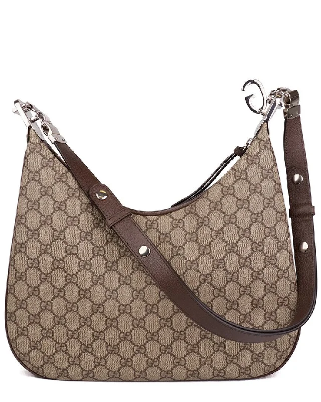 Gucci Attache Medium Canvas Shoulder Bag