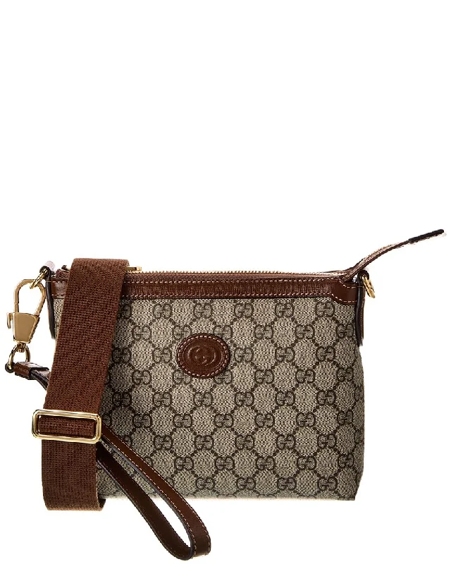 Gucci GG Supreme Canvas & Leather Pouch