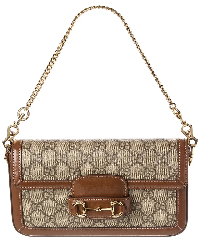 Gucci Horsebit 1955 Mini GG Supreme Canvas & Leather Shoulder Bag