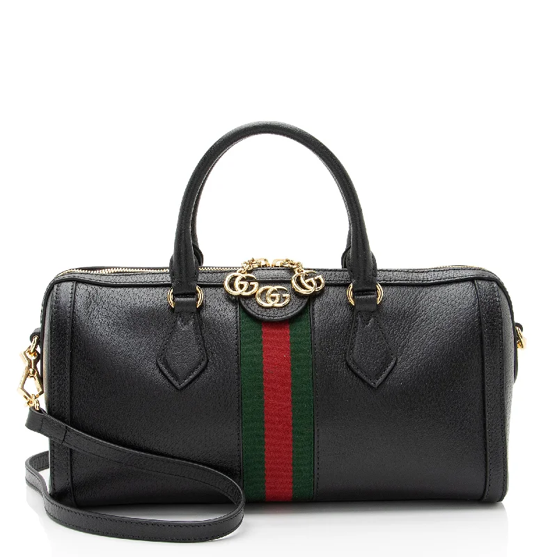 Gucci Leather Ophidia Medium Boston Bag