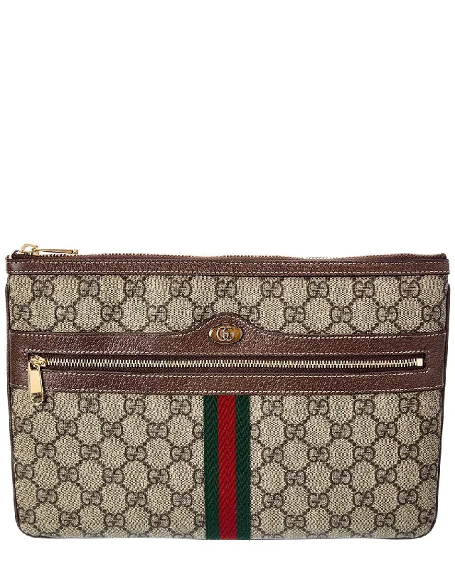 Gucci Ophidia GG Supreme Canvas & Leather Pouch