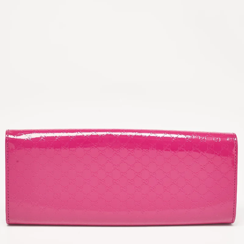 Gucci Pink Microguccissima Patent Leather Broadway Clutch