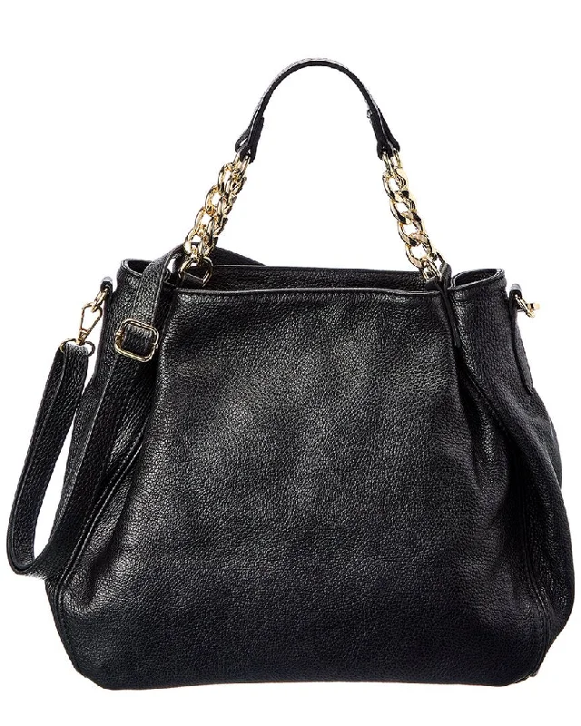 Italian Leather Top Handle Shoulder Bag