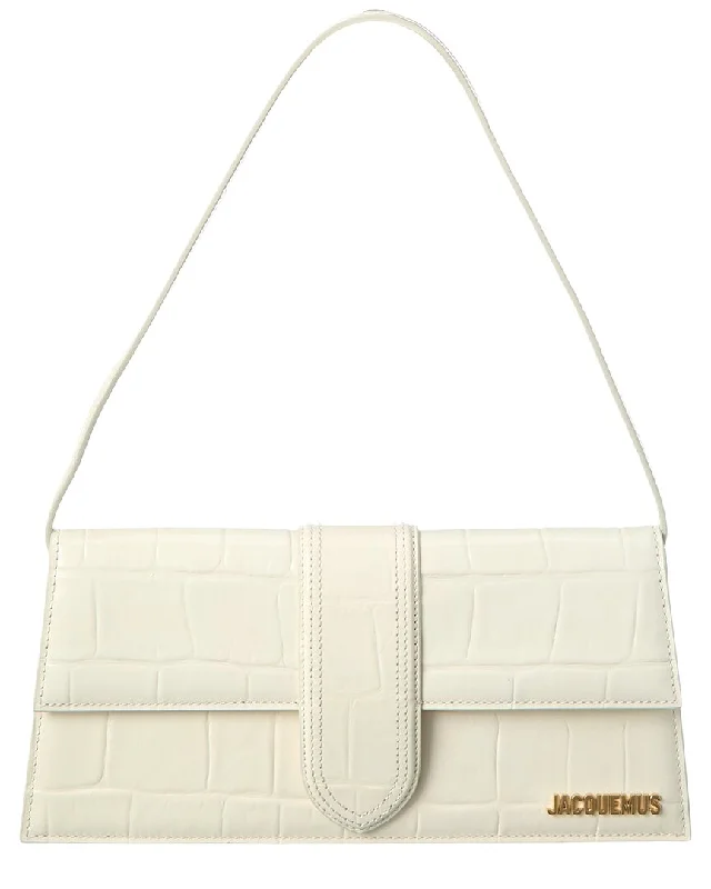 Jacquemus Le Bambino Long Croc-Embossed Leather Shoulder Bag