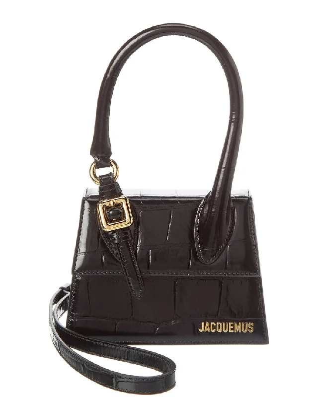 Jacquemus Le Chiquito Moyen Boucle Croc-Embossed Leather Shoulder Bag