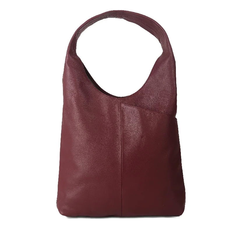 Leather Women's Tote bag/Ladies Purse/Travel Shopping Bag Hobo Carry Shoulder Bag Multipurpose Handbag (Burgundy)