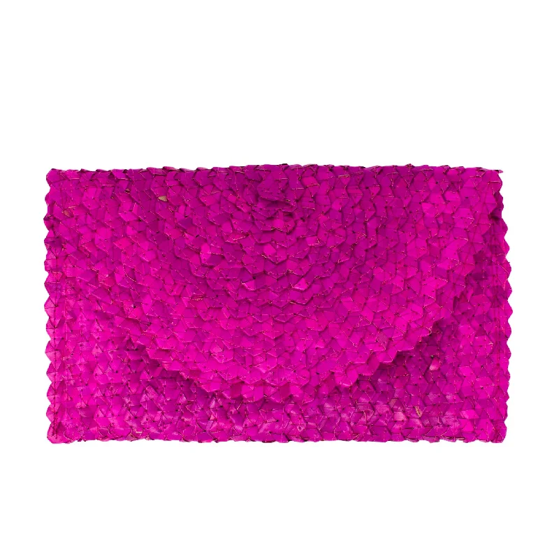 LIZZIE GRASS CLUTCH - AZALEA PINK