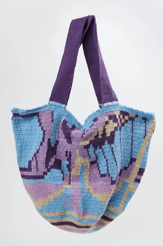 Maleiwa Handmade Tote Bag In Purple/blue