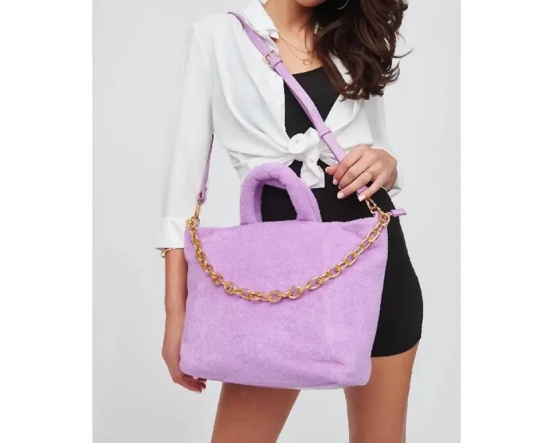 Manisha Terry Cloth Tote In Lavender