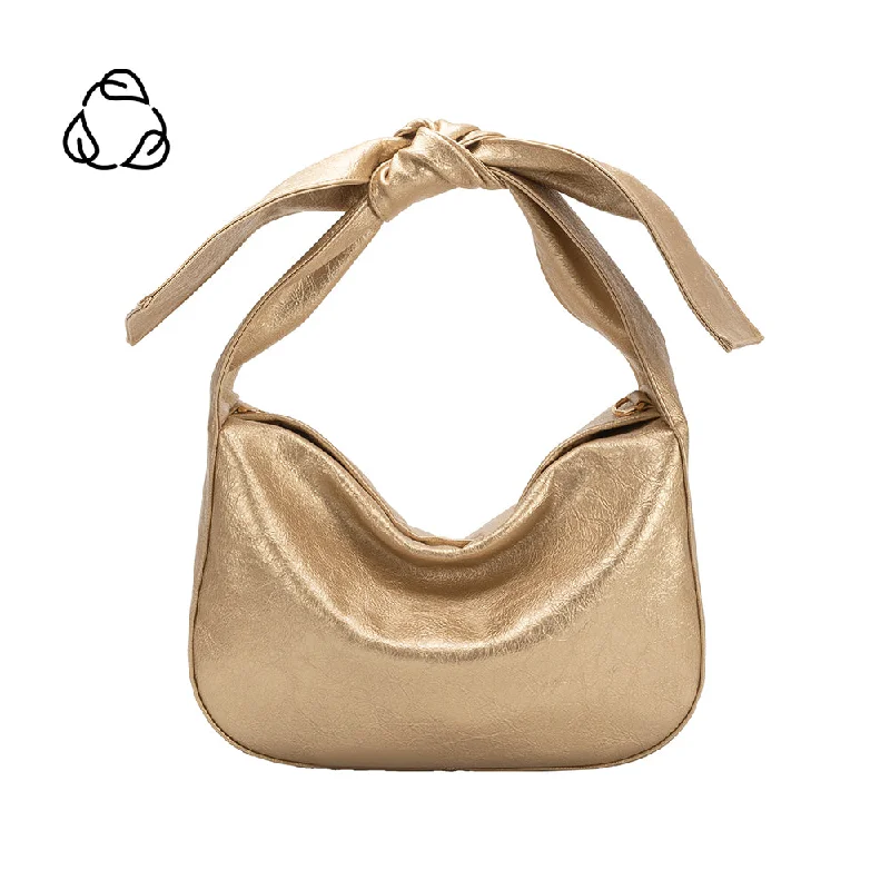 Marni Gold Crinkle Bow Crossbody Bag