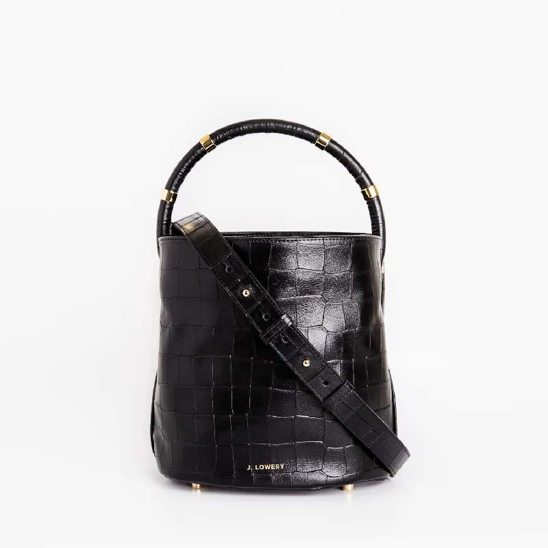 Max Bucket Bag In Black Croc