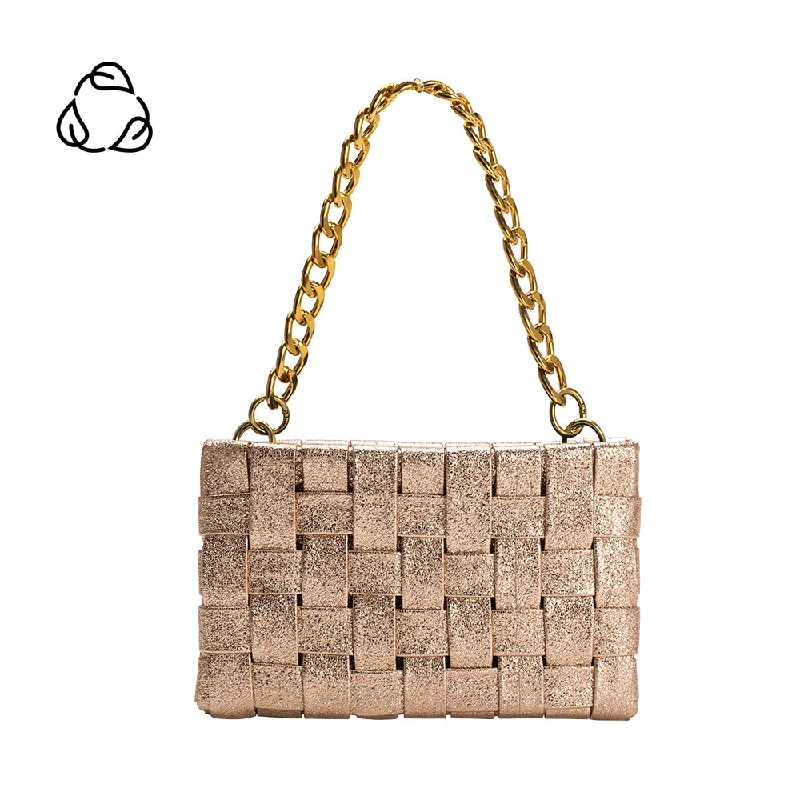 Mimie Gold Woven Crossbody Bag