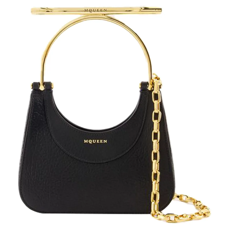 Mini Cross Bar Purse - Alexander McQueen - Leather - Black/Gold