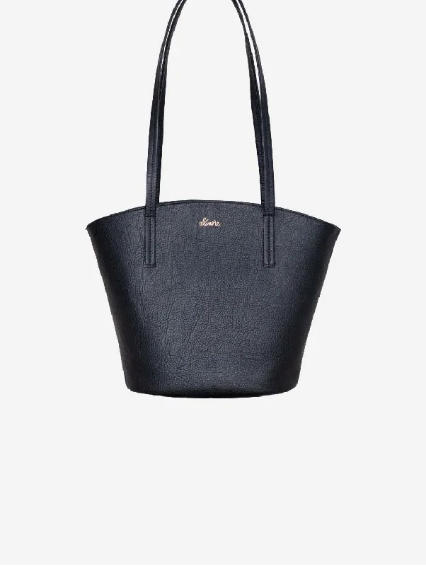 Mimosa Mini Vegan Apple Leather Tote Bag | Black