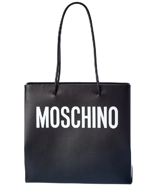 Moschino Logo Leather Tote