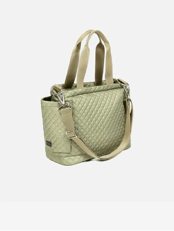 Lily ECONYL® Vegan Changing Tote Bag | Olive