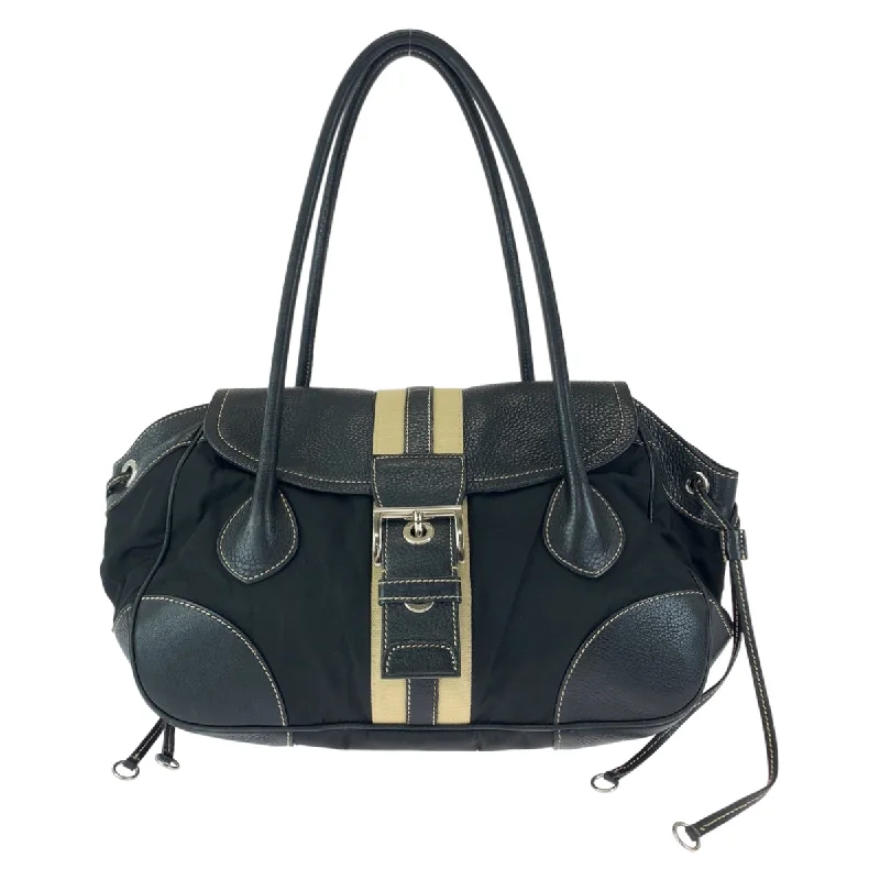 Prada Leather Logo Plate Handbag