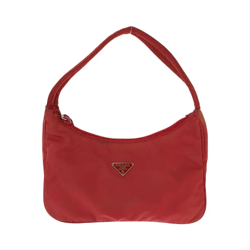 Prada Nylon Tessuto Hobo Handbag Red