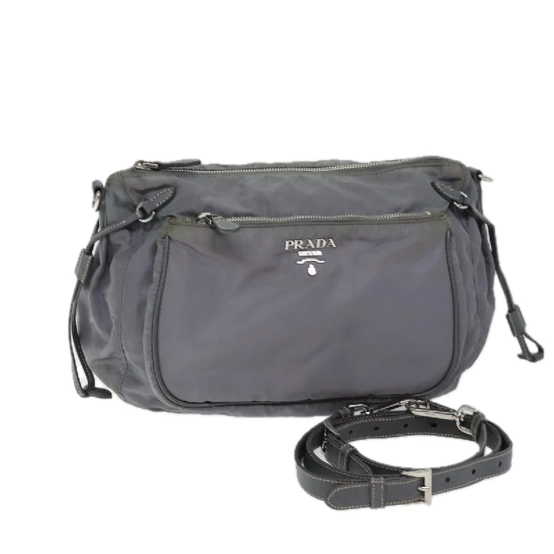 Prada Shoulder Bag Nylon Gray