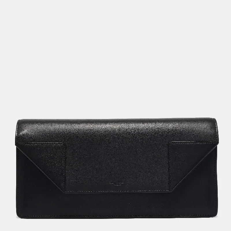 Saint Laurent Black Leather Classic Betty Clutch