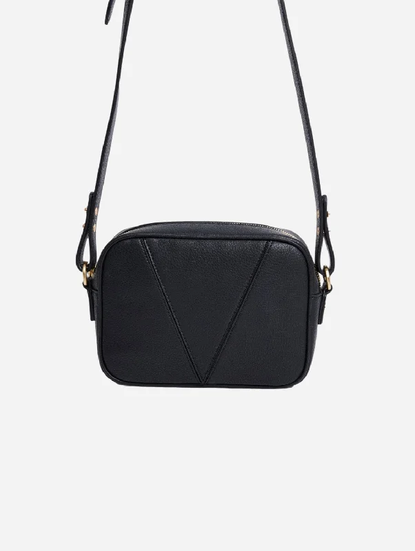 Silvie Vegan Bio-Based Bamboo Crossbody Bag | Black