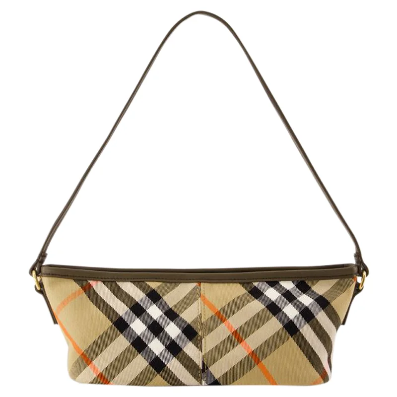 Simple Baguette Purse - Burberry - Cotton - Beige