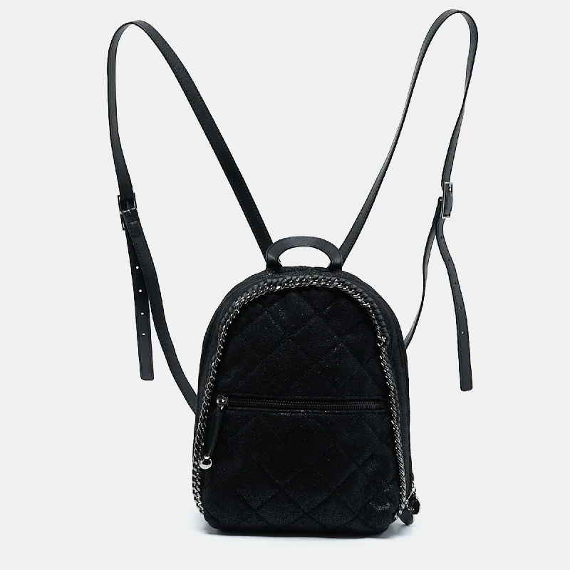 Stella Mccartney Black Faux Suede Falabella Backpack