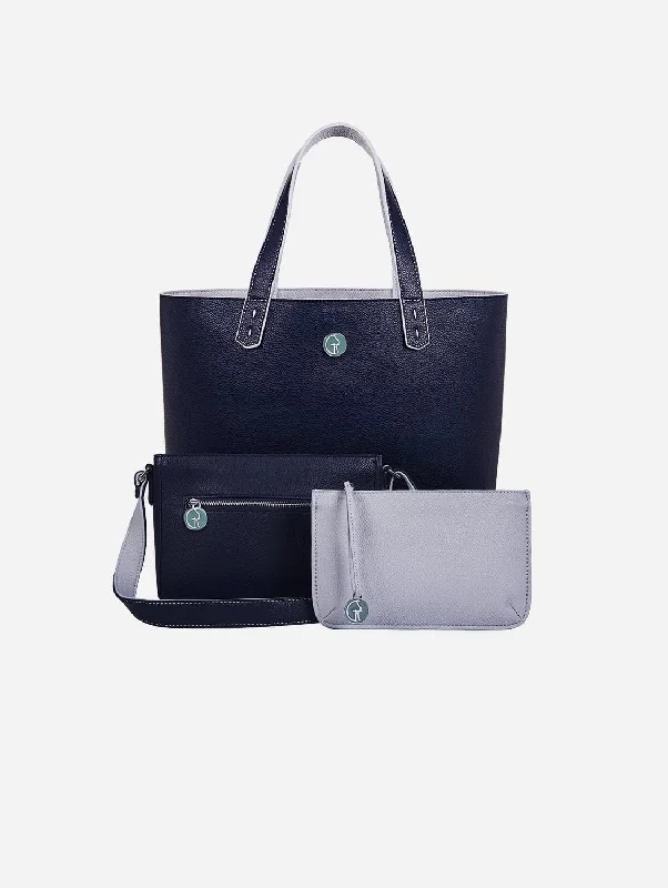 3 Vegan Leather Bags in 1 | Blue & Grey